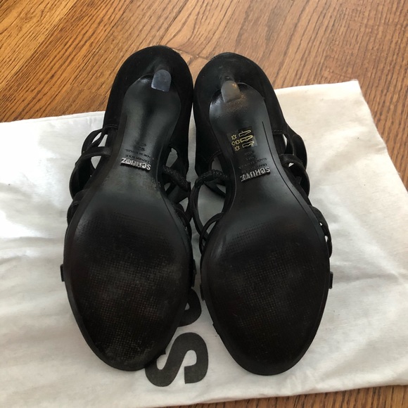 SCHUTZ SIZE 9 black suede heels 4” - Picture 4 of 4